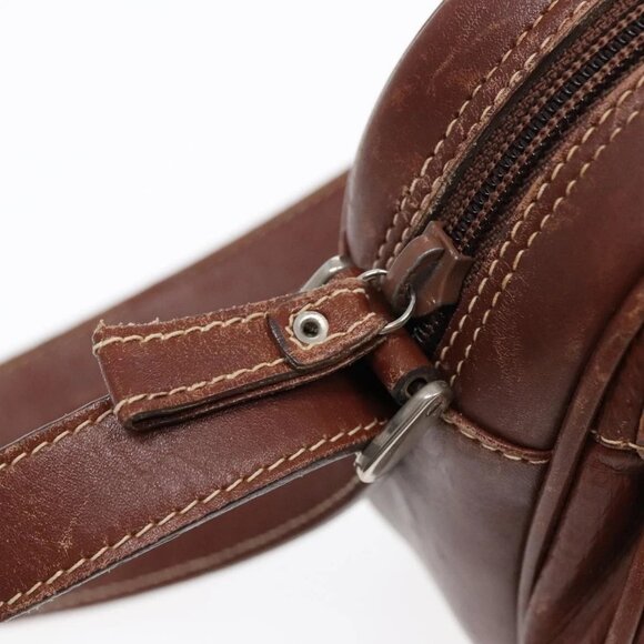 GUCCI Shoulder Bag Leather Brown Silver Auth - Picture 9 of 15